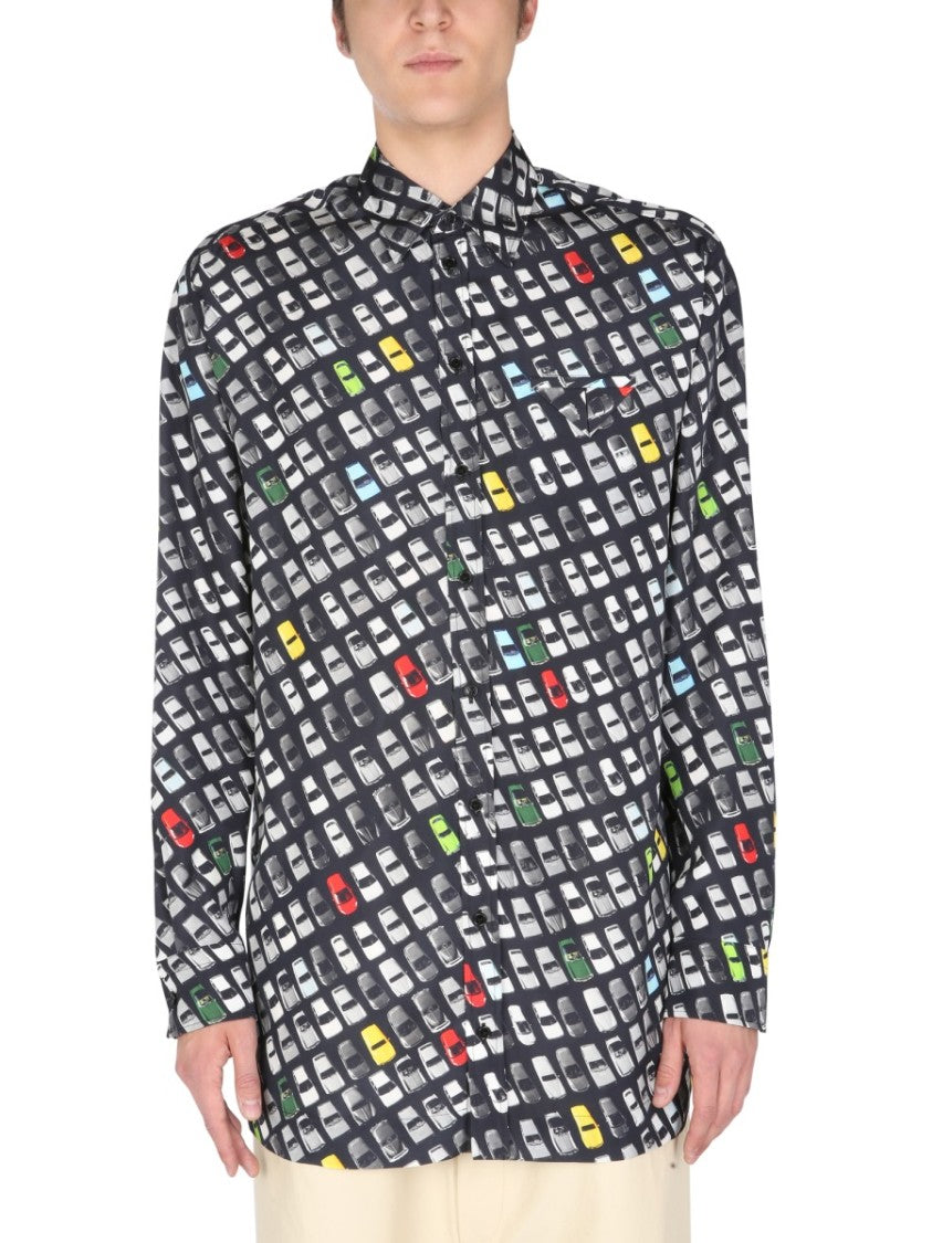 Bottega Veneta Allover Print Casual Shirt With Classic Collar