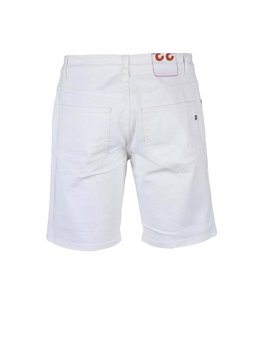 Dondup White Stretch Cotton-Blend Bermuda Shorts