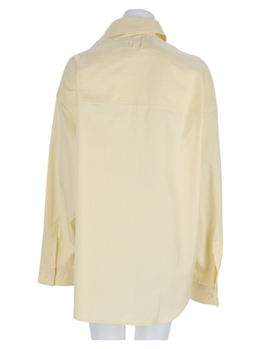 Jacquemus Yellow Asymmetrical Long-Sleeved Cotton Shirt