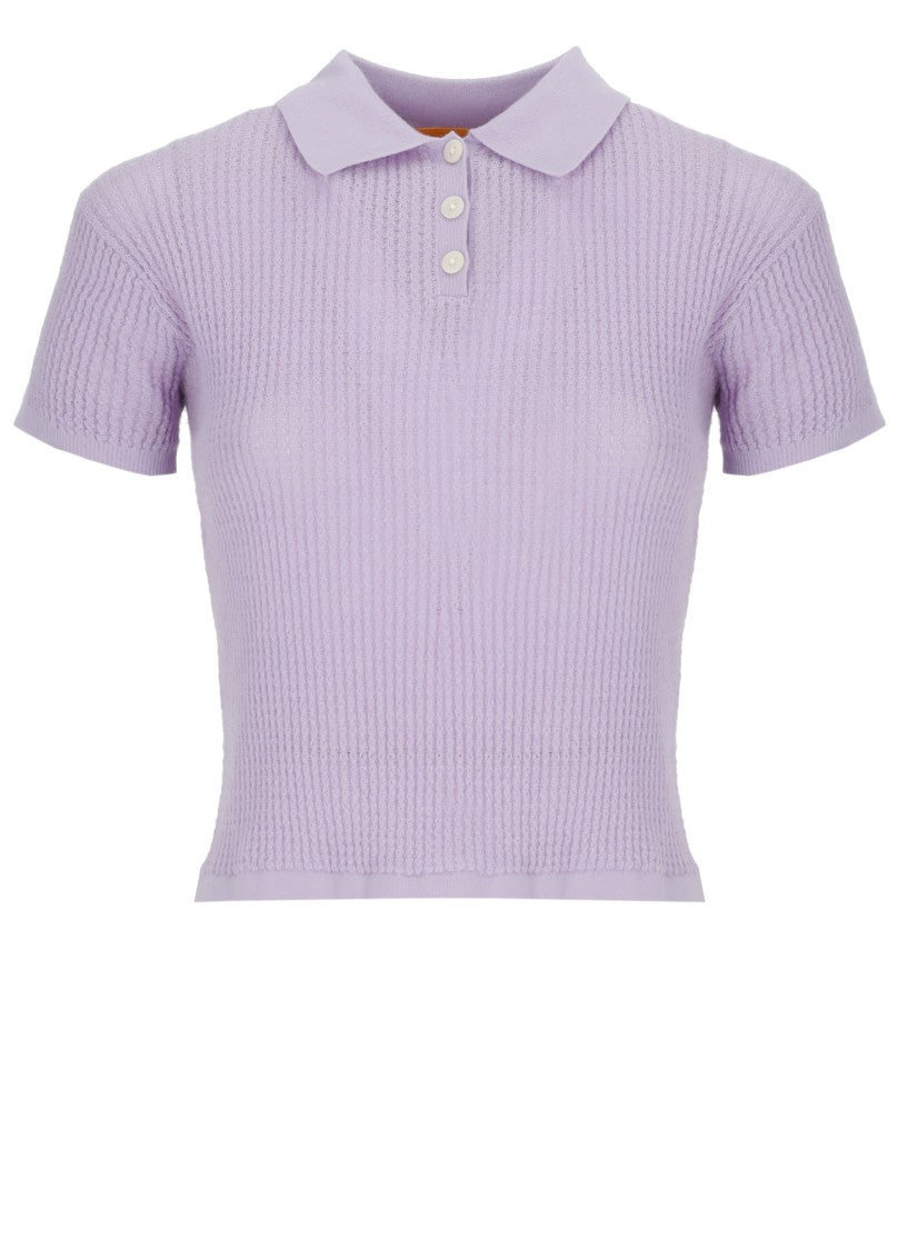 Guest In Residence Lilac Shrunken Cashmere Polo Shirt