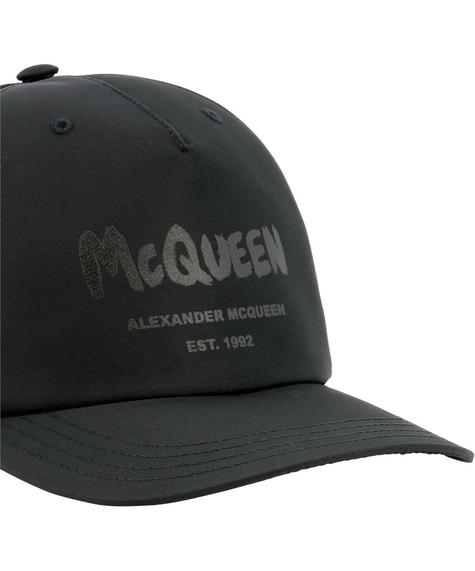 Alexander Mcqueen Black Graffiti Cap