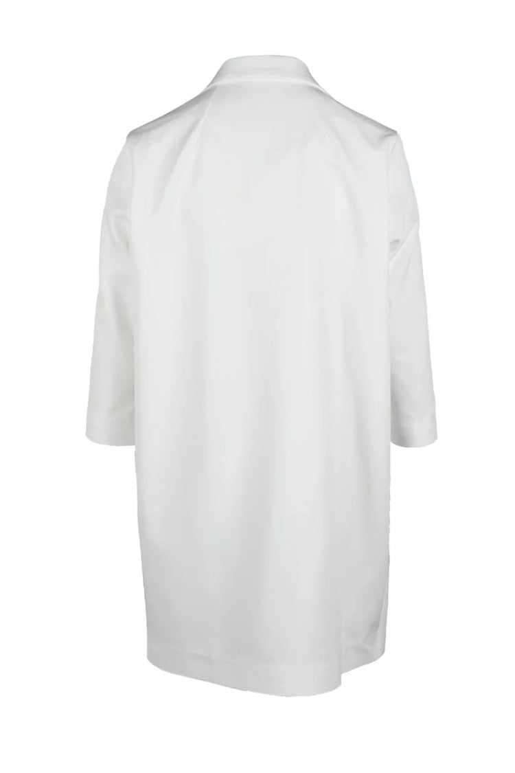 Bottega Martinese Structured White Coat With Single Button