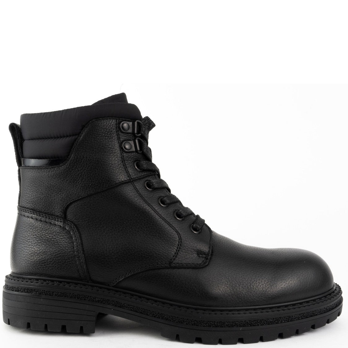 Sergio Moretti Classic Closed Black Leather Ankle Boots