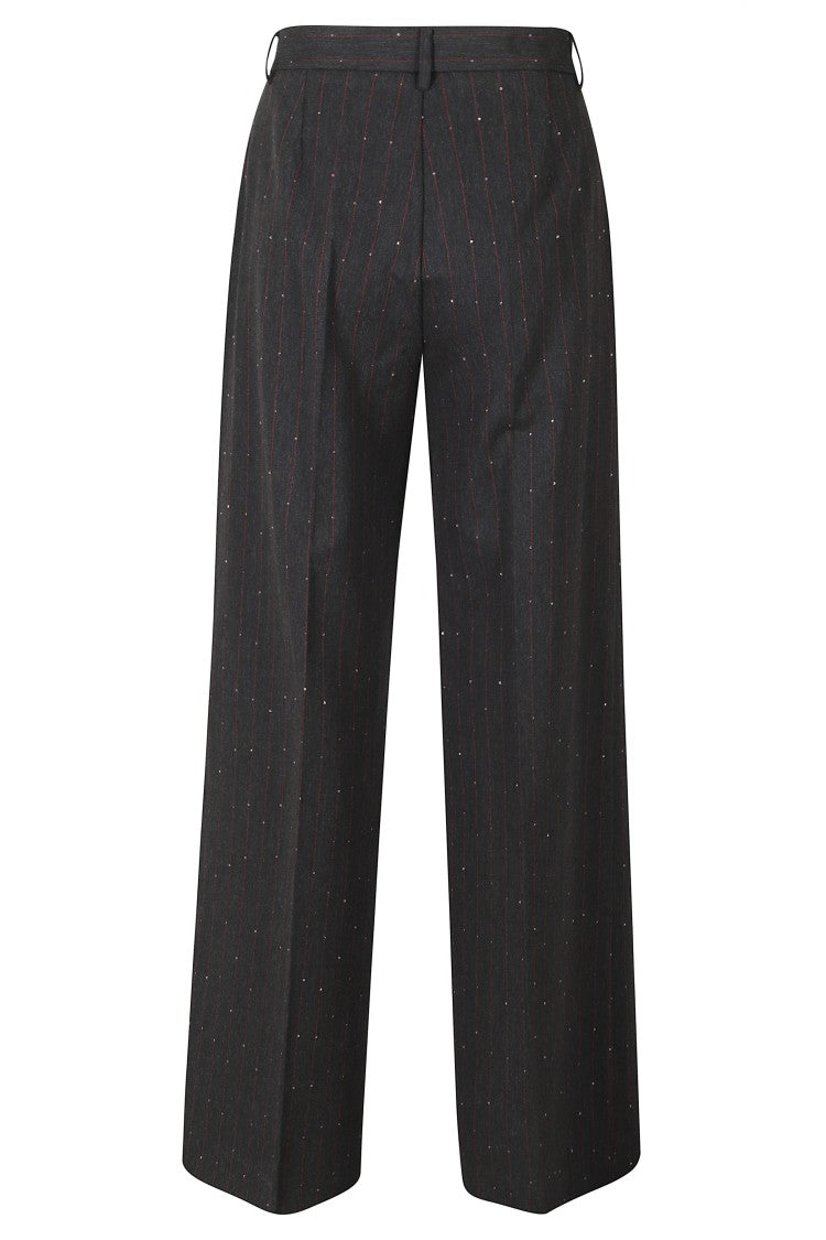 Ermanno Firenze Anthracite Cropped Wide-Leg Pants