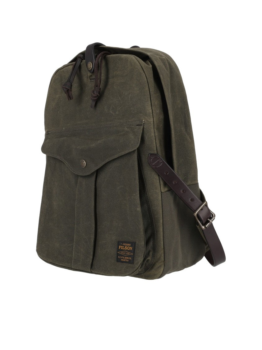Filson Olive Green Cotton Journeyman Backpack
