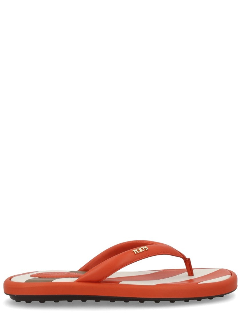 Tod's Tod's Diagonal Stripes Leather Sandals
