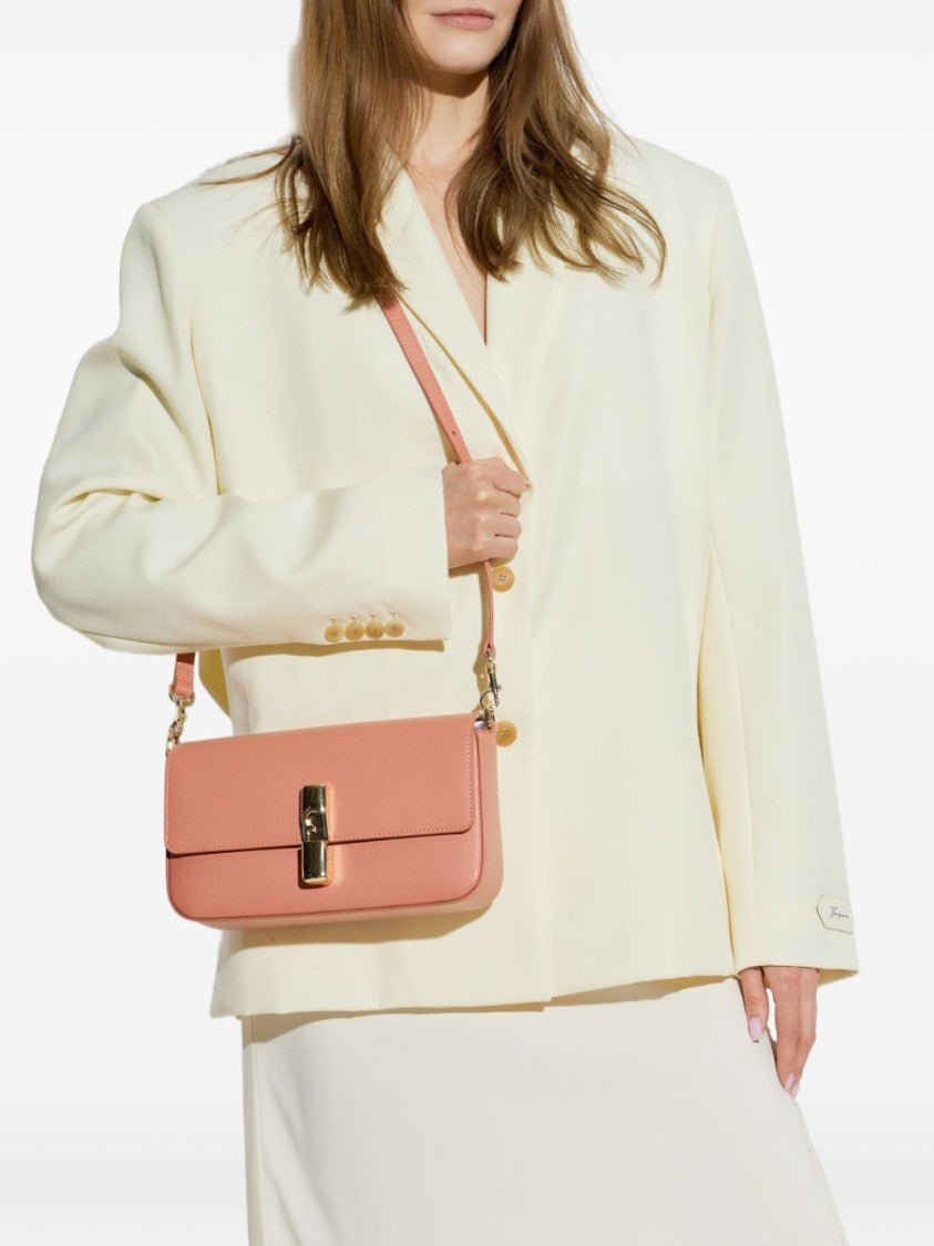 Furla Pink Iride Crossbody Coral Leather Bag
