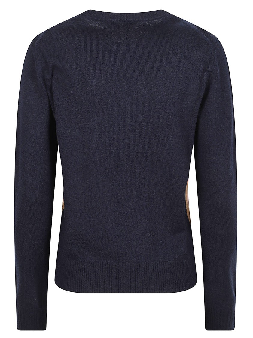 Ballantyne Round Neck Classic Diamon Argyle Cashmere Sweater