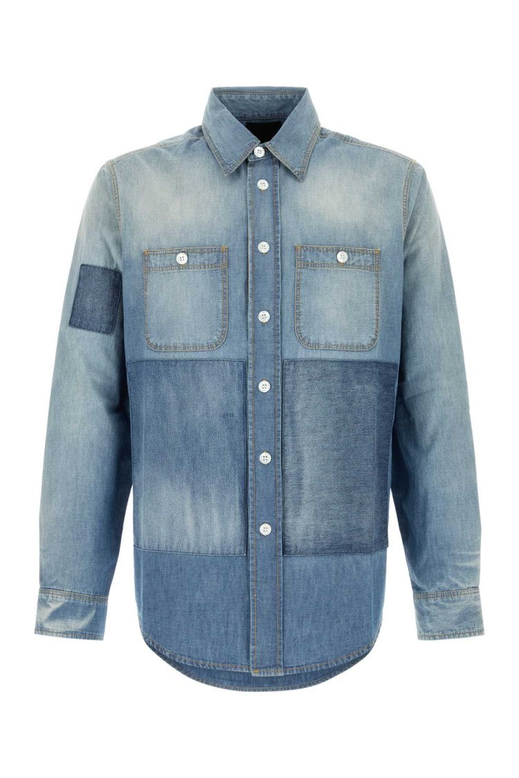 Givenchy Patchwork Denim Shirt With Button-Up Front