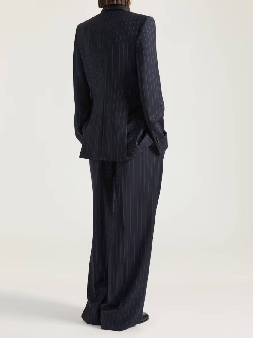 Givenchy Double-Breasted Wool Jacket With Classic Pinstripe Pattern