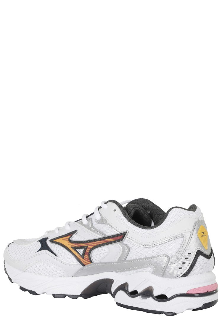 Mizuno White/Orange Mesh Metallic Wave Mustang Ls Sneakers