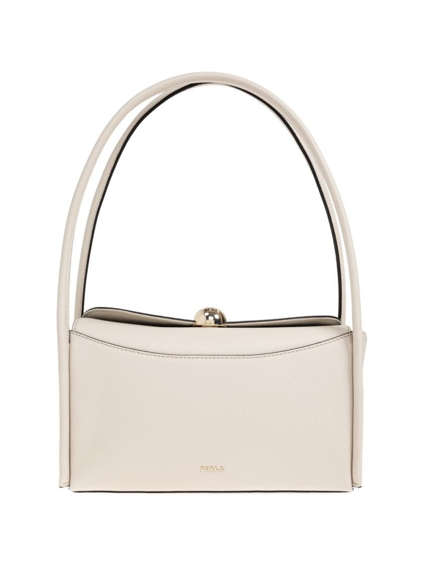 Furla Rectangular White Leather Handbag
