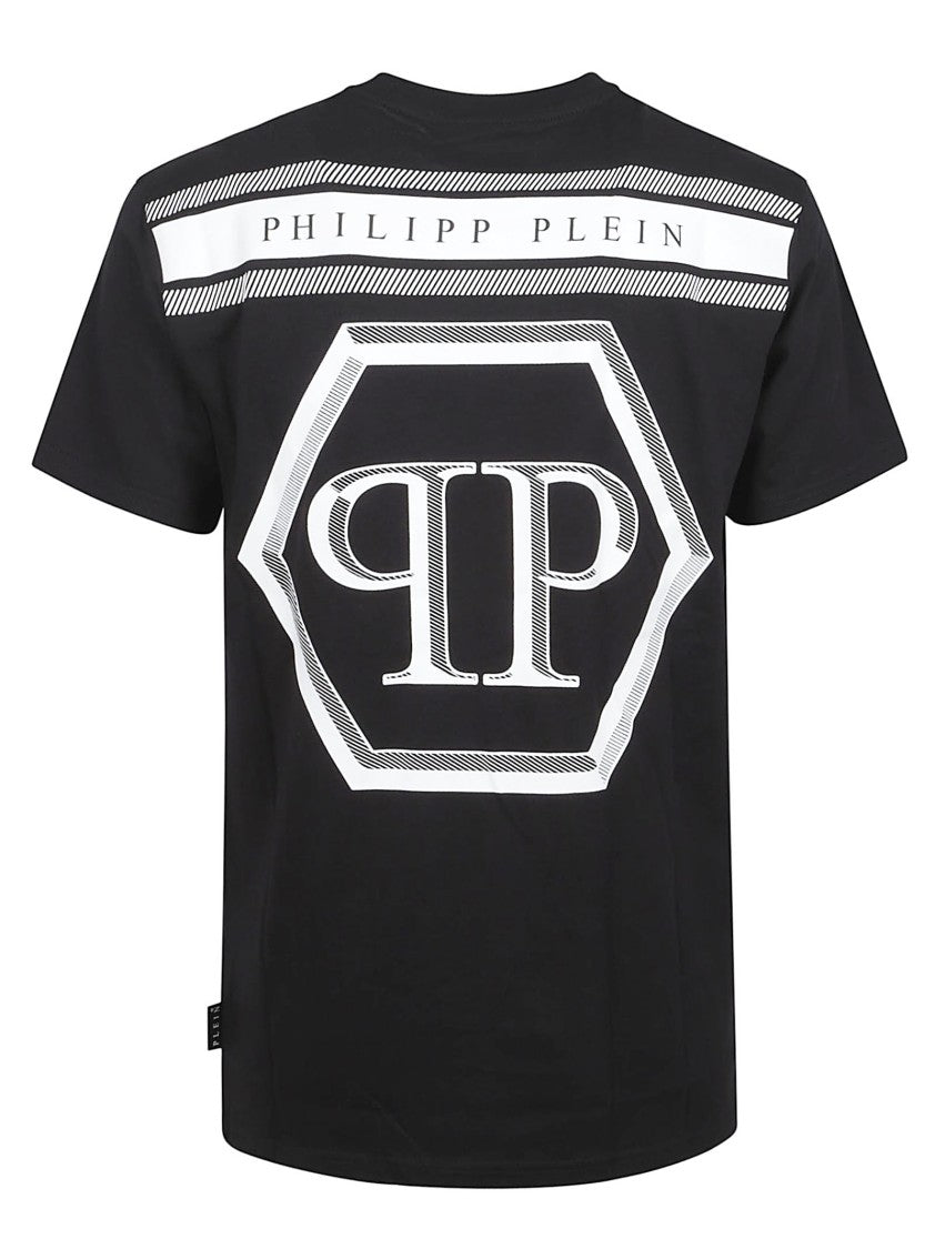 Philipp Plein Crew Neck T-Shirt With Iconic Hexagonal Logo