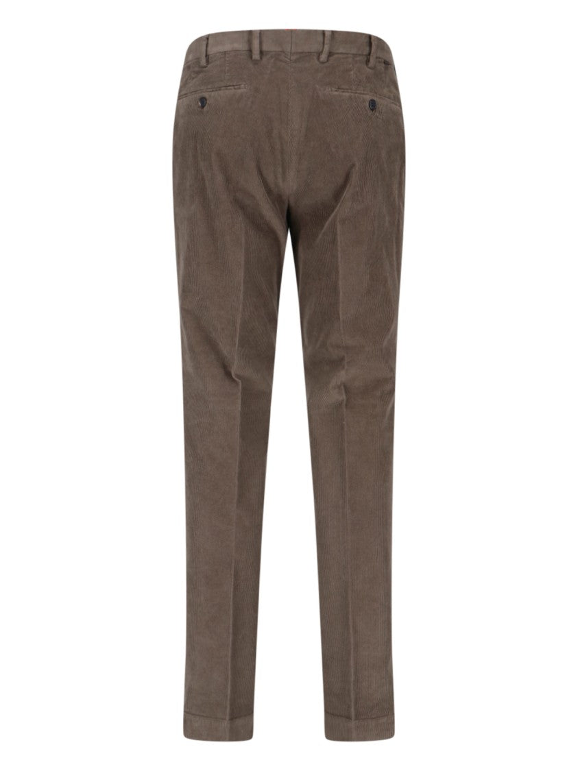 Incotex Tailored Green Trousers With Structured Waistband