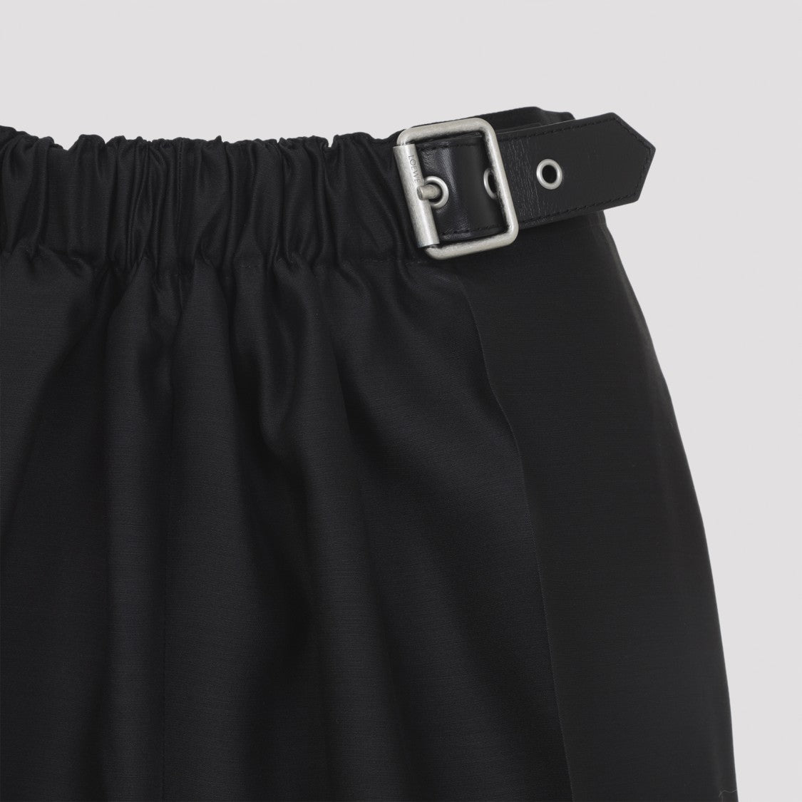 Loewe Belted Black Wool And Silk Trousers