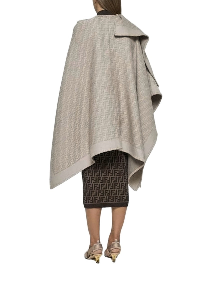 Fendi Intricate Patterned Wool Wrap With Smooth Border
