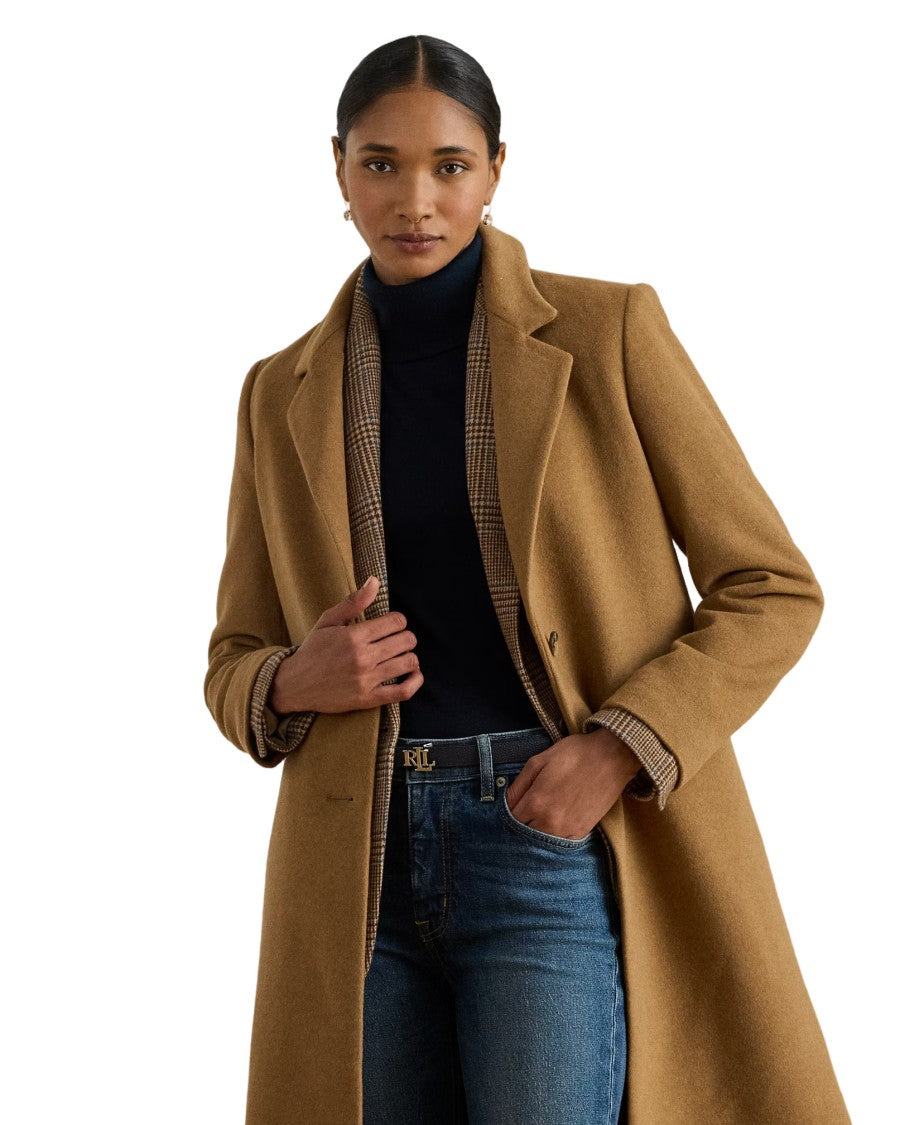Lauren Ralph Lauren Timeless Wool-Blend Tailored Coat With Notched Lapel