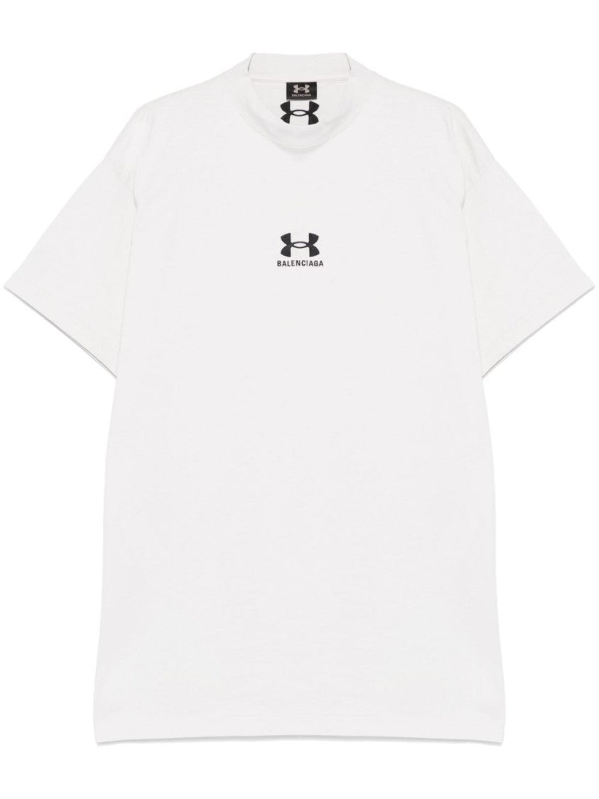 Balenciaga Oversized White T-Shirt With Design And Subtle Logo
