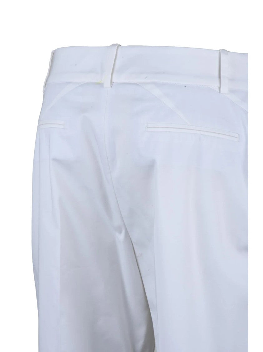 Eleventy Cotton Lyocell Elastane Pants - White
