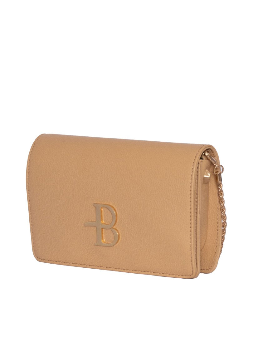 Ballantyne Compact Calf Leather Flap Bag With Chain Strap