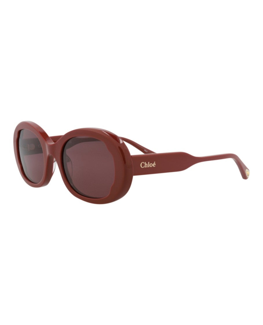 Chloé Round-Frame Sunglasses With Saddle Nose Bridge
