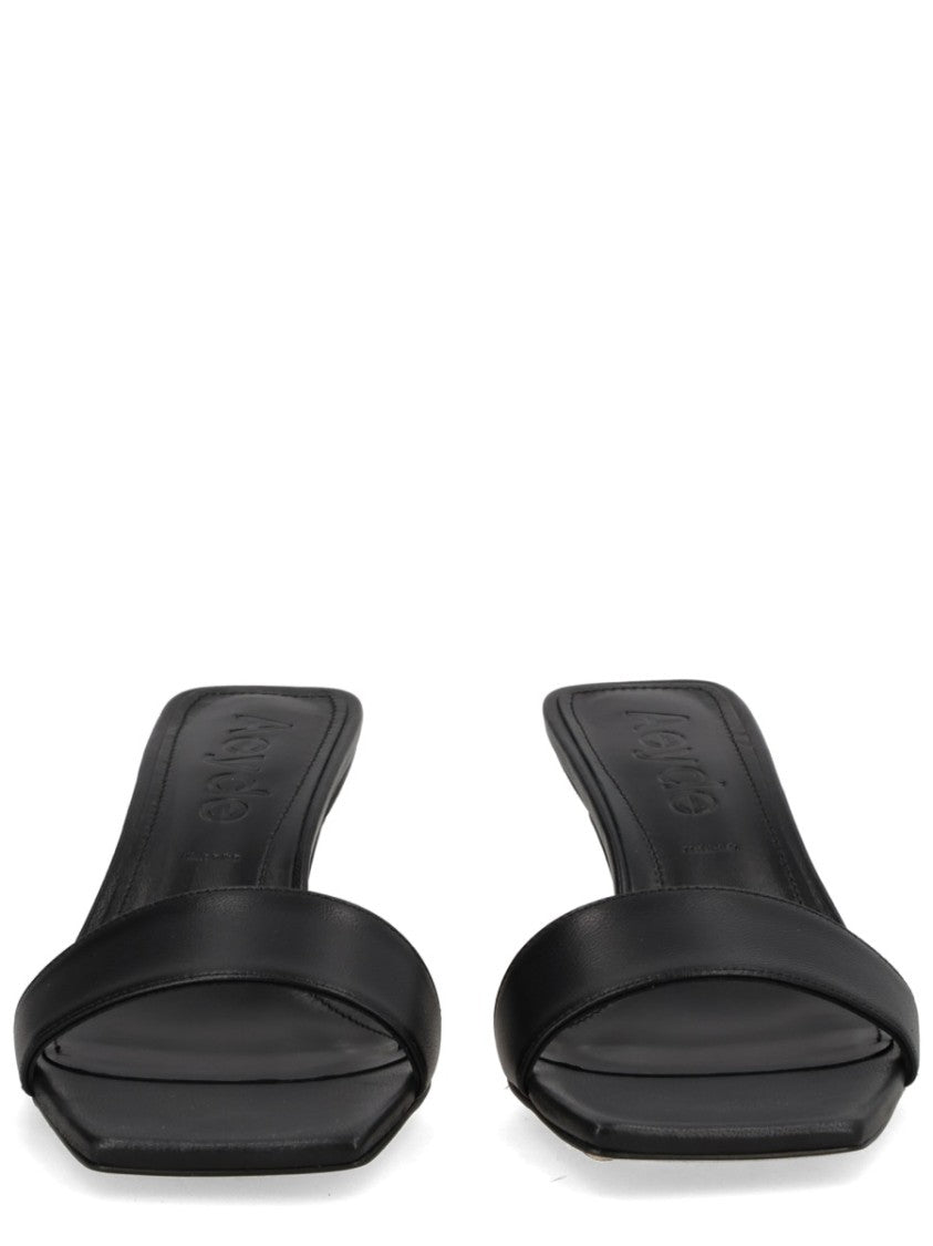 Aeydē Gilly Black Kitten Heel Sandals