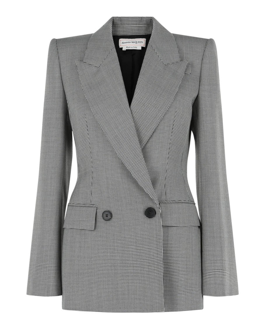 Alexander Mcqueen Houndstooth Check Double-Breasted Blazer