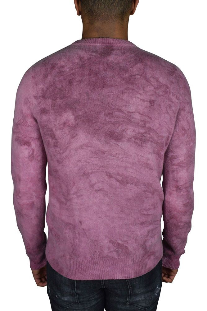 Amiri Burgundy And Pink Tie-Dye Cashmere Sweater