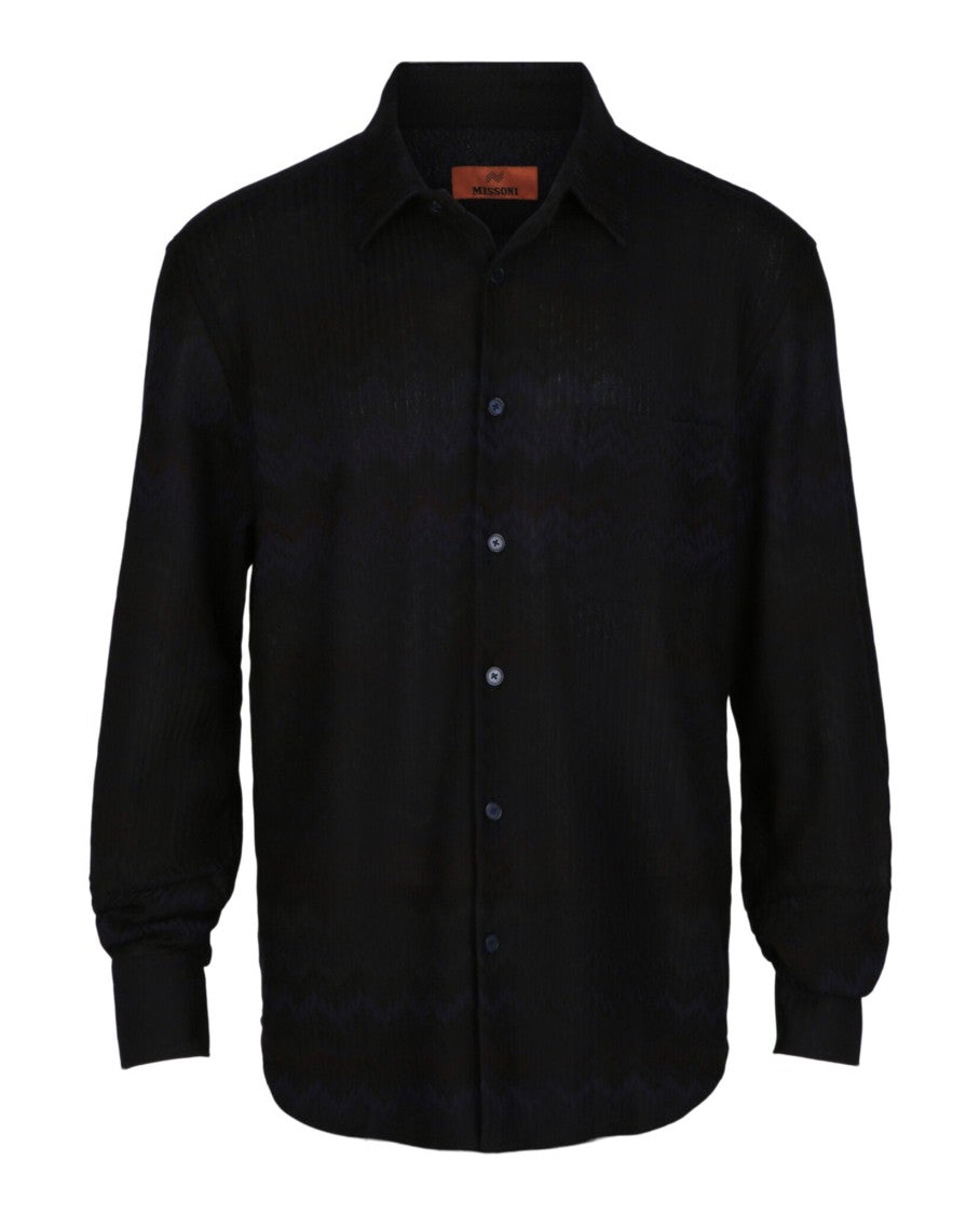 M Missoni Chevron-Pattern Long-Sleeved Shirt