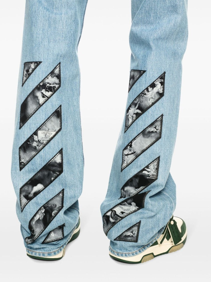Off-White Light Blue Cotton Off-White Fresco Jeans
