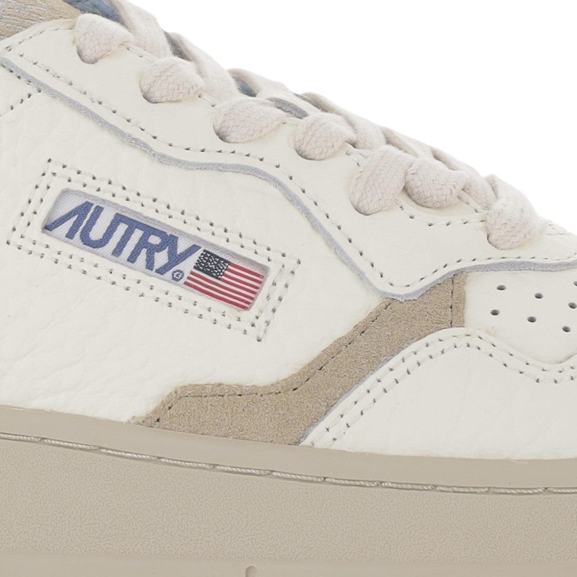 Autry Medalist Low Leather Sneakers With Suede Overlays
