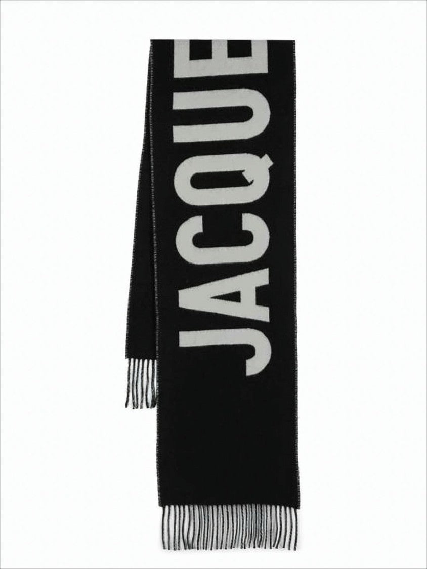 Jacquemus Long Wool Scarf With Bold Text Design