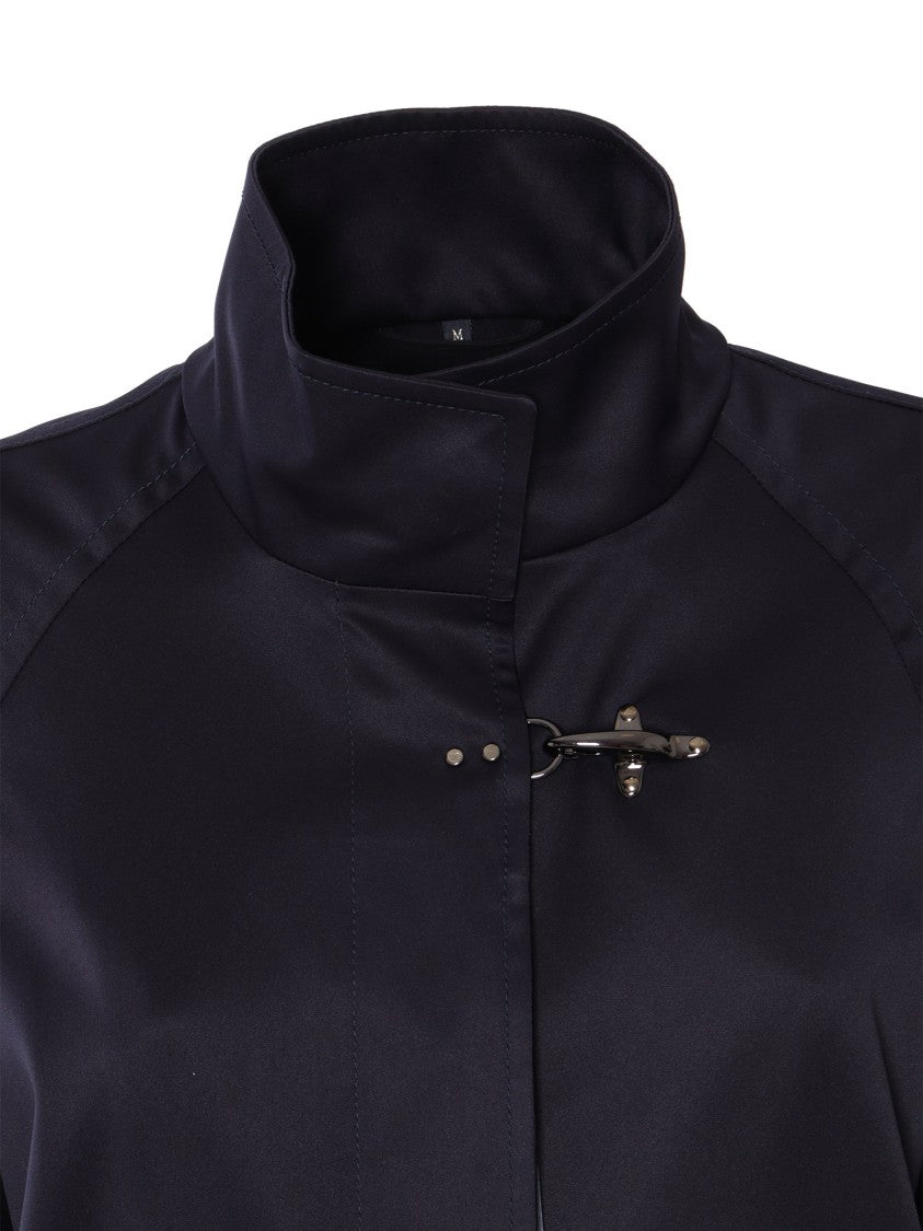 Fay Raglan Sleeve Black Coat