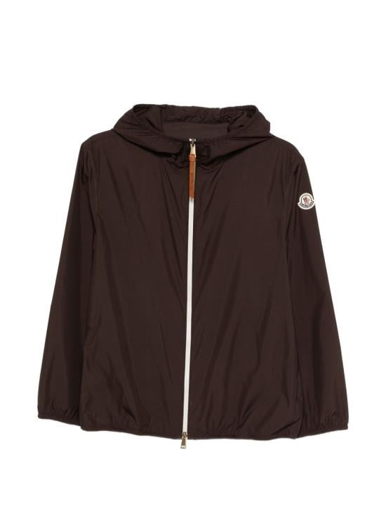 Moncler Relaxed Fit Hooded Jacket With Contrasting Zipper And Logo Patch