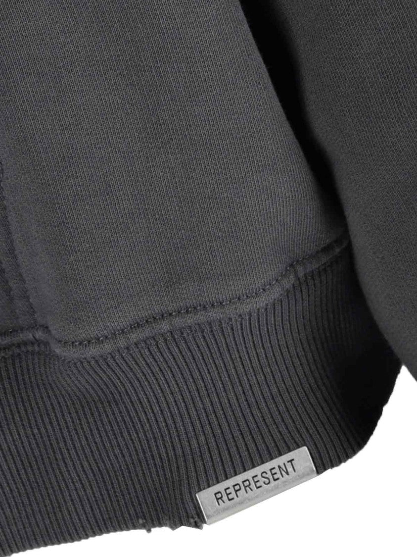 Represent Classic Grey Knit Hoodie With Round Neckline