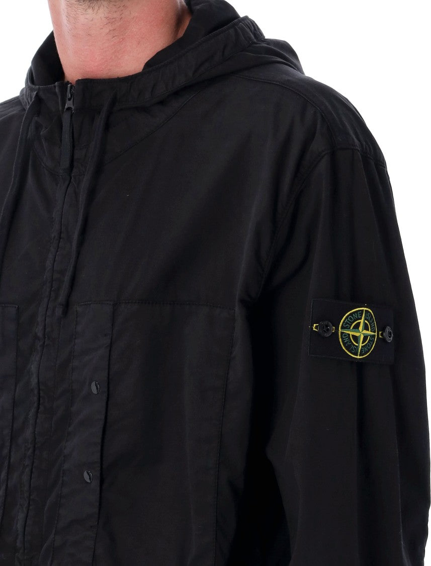 Stone Island Stretch Supima Cotton Twill Hooded Jacket