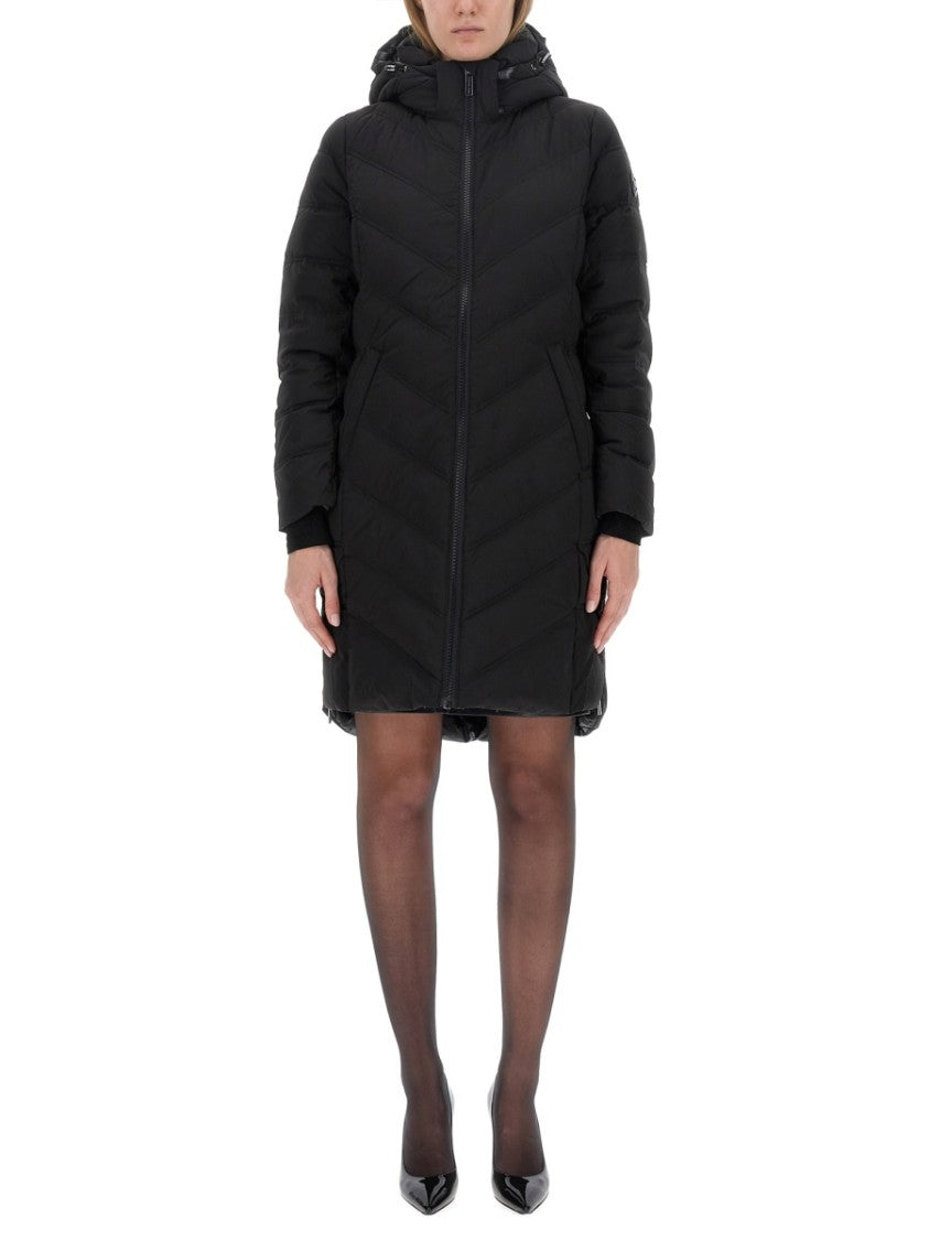 Michael Michael Kors Quilted Black Hooded Parka