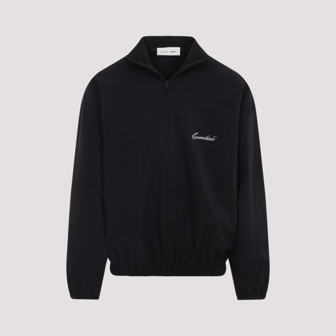Fear Of God Half-Zip Black Sweatshirt With Embroidered Logo