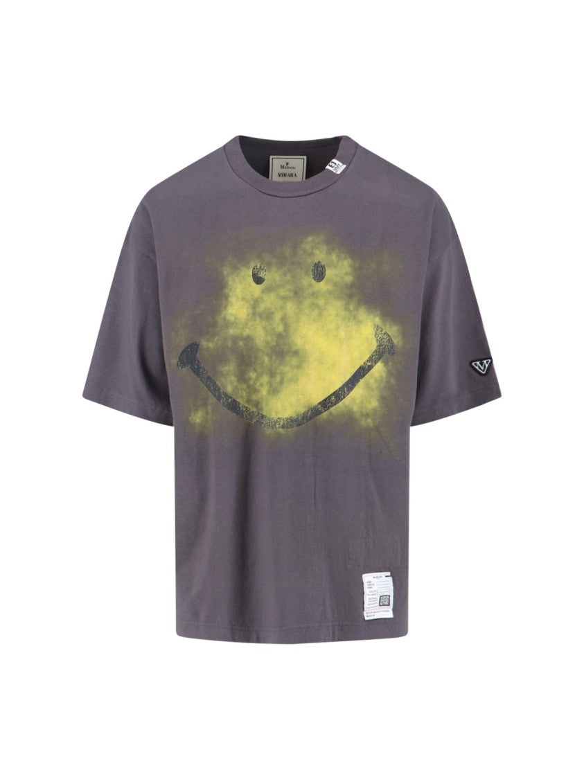 Maison Mihara Yasuhiro Playful Smiley Face Graphic T-Shirt By Maison Mihara Yasuhiro