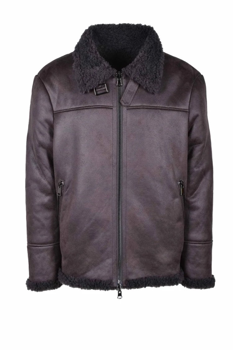 Cenere Faux Leather Jacket - Grey