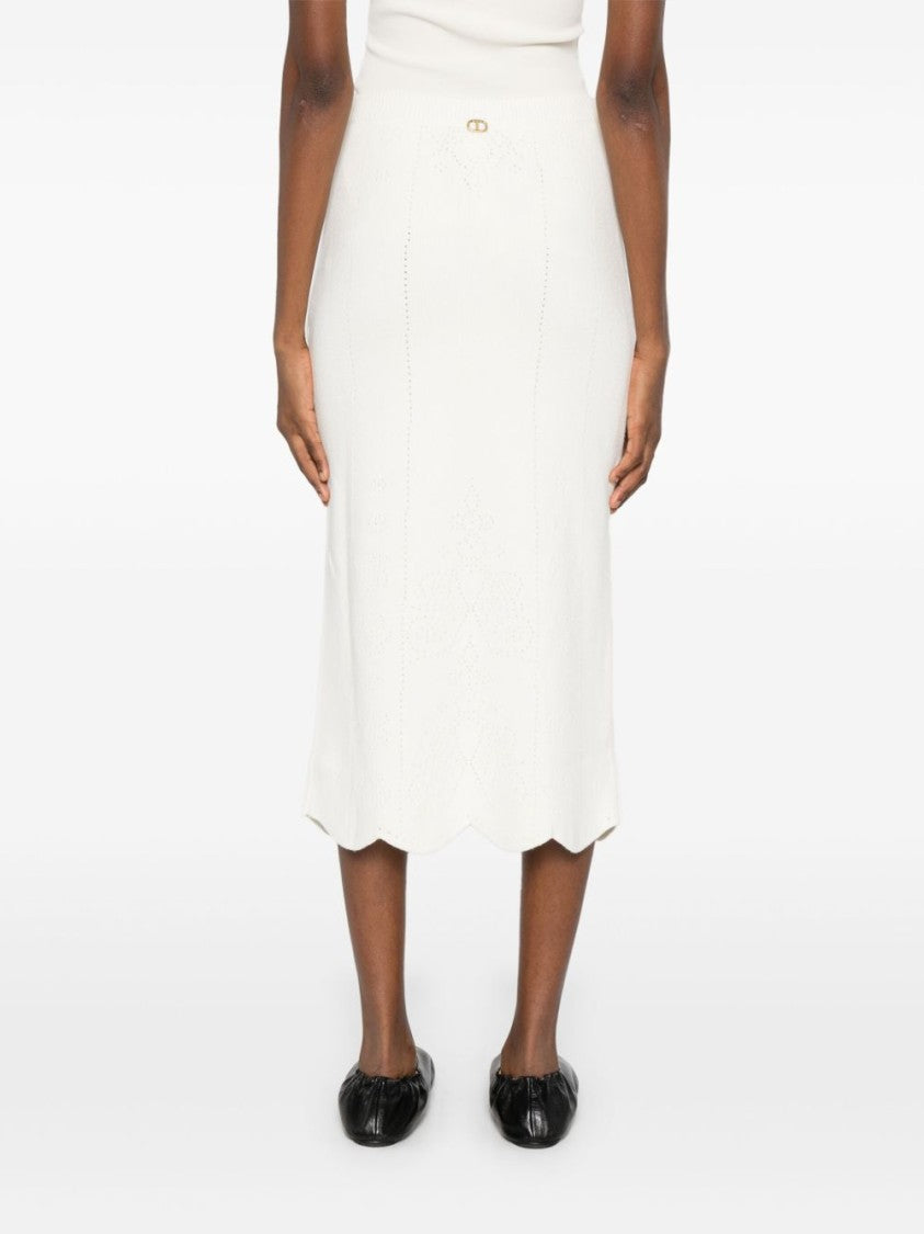 Twin-Set Short Scalloped Hem Skirt