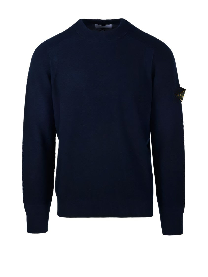 Stone Island Textured Knit Crew Neck Sweater