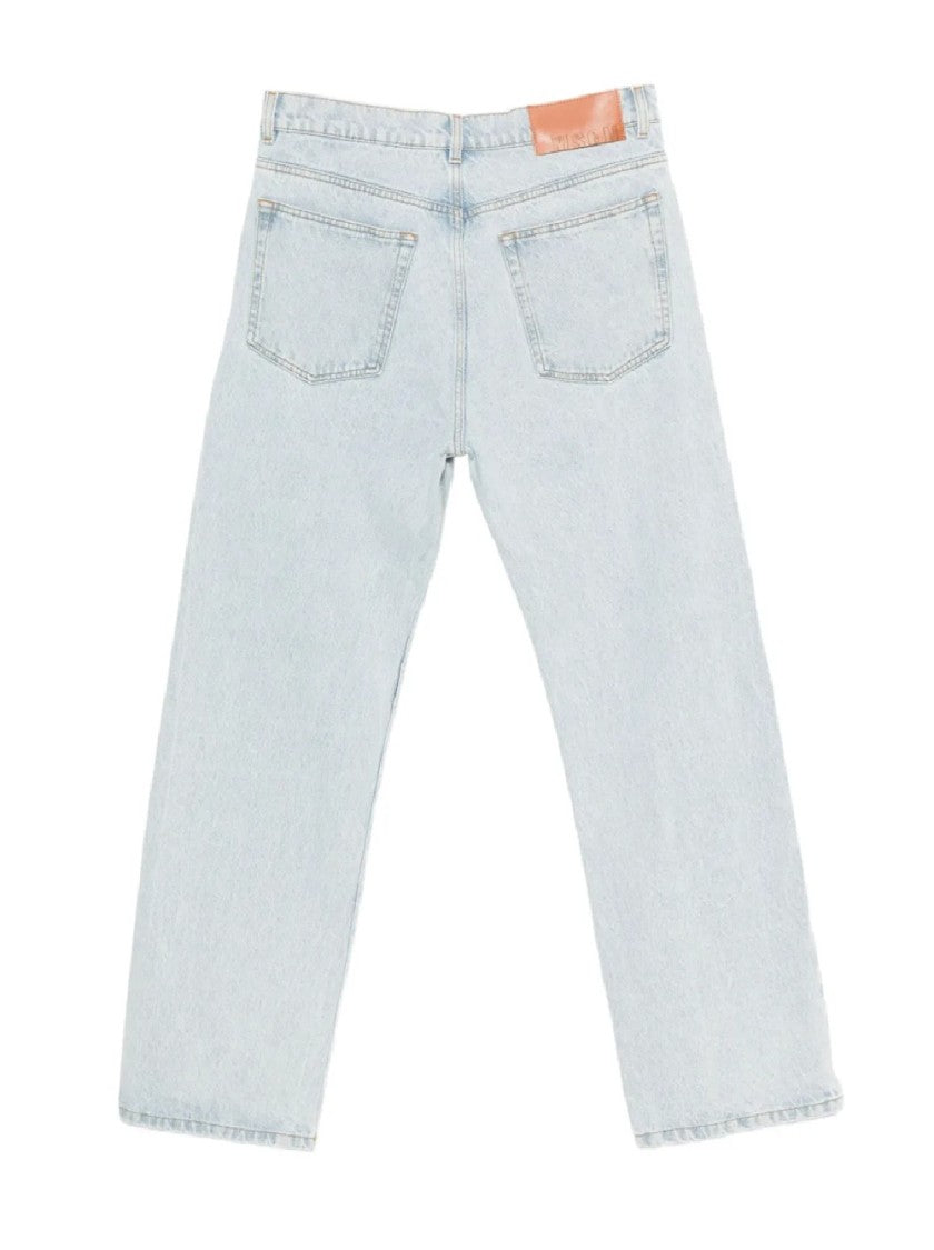 Msgm Light Wash Straight-Leg Denim Pants With Classic Five-Pocket Styling