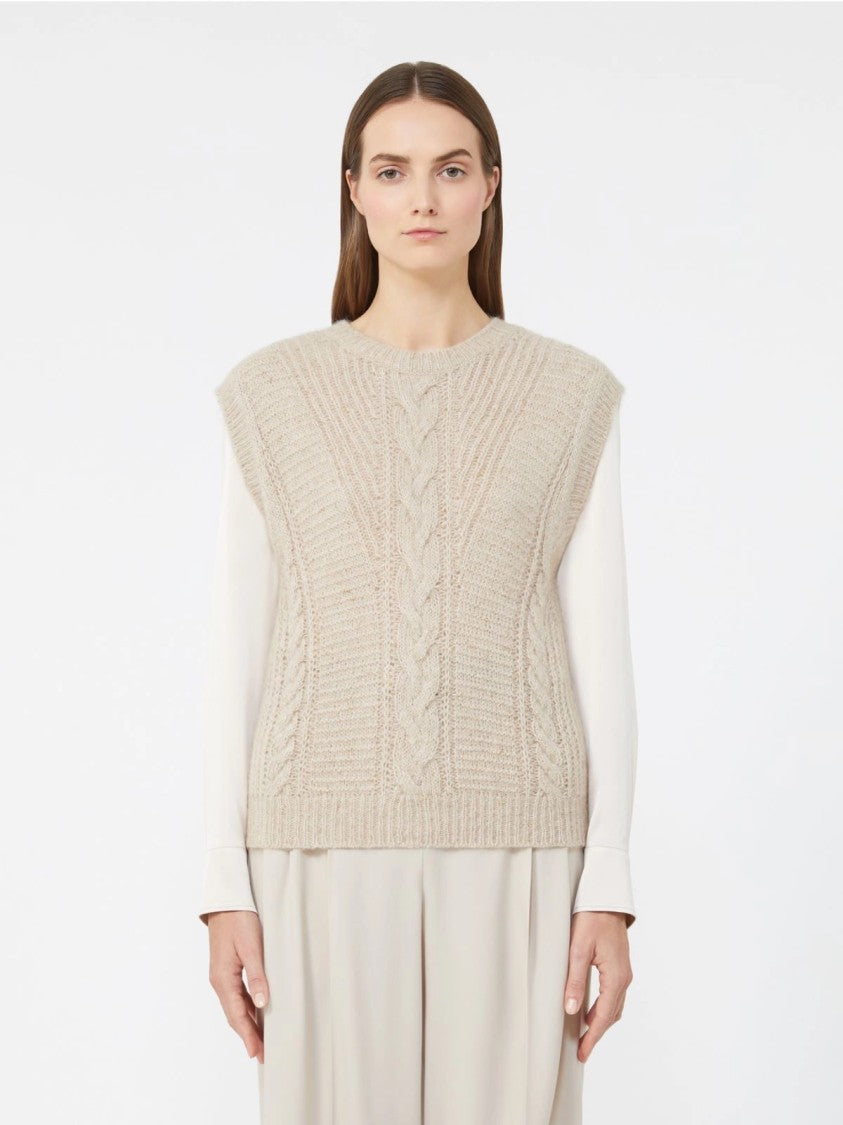 Max Mara Taffy Knitted Vest With Cable Knit Design