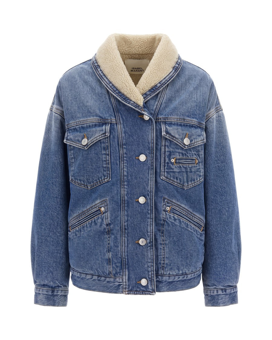 Isabel Marant Light Blue Faux Fur Lined Denim Jacket