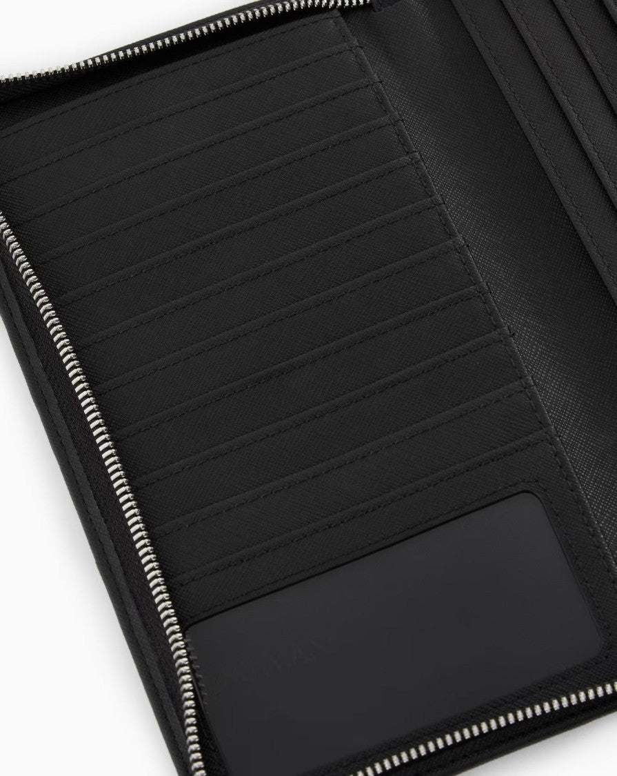 Emporio Armani Black Polyurethane Organizer