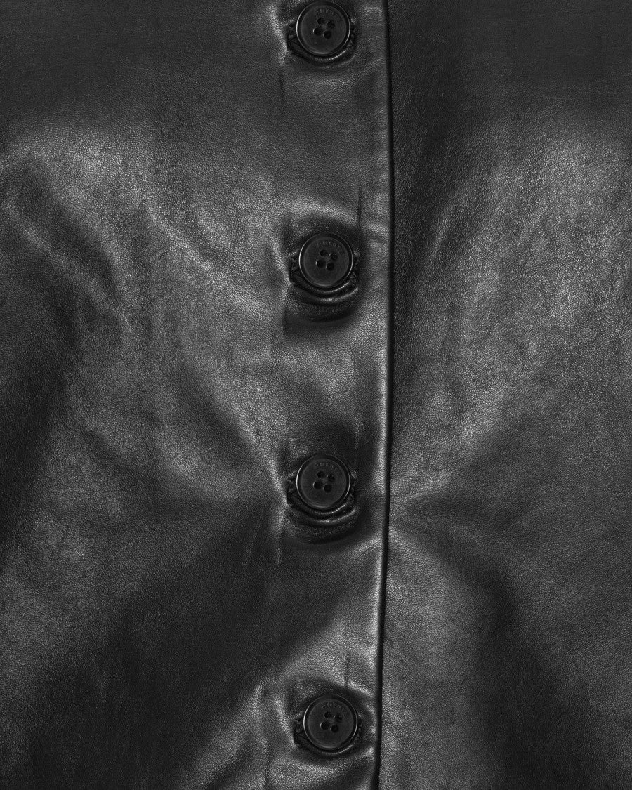 Rotate Black Short Fitted Leather Jacket