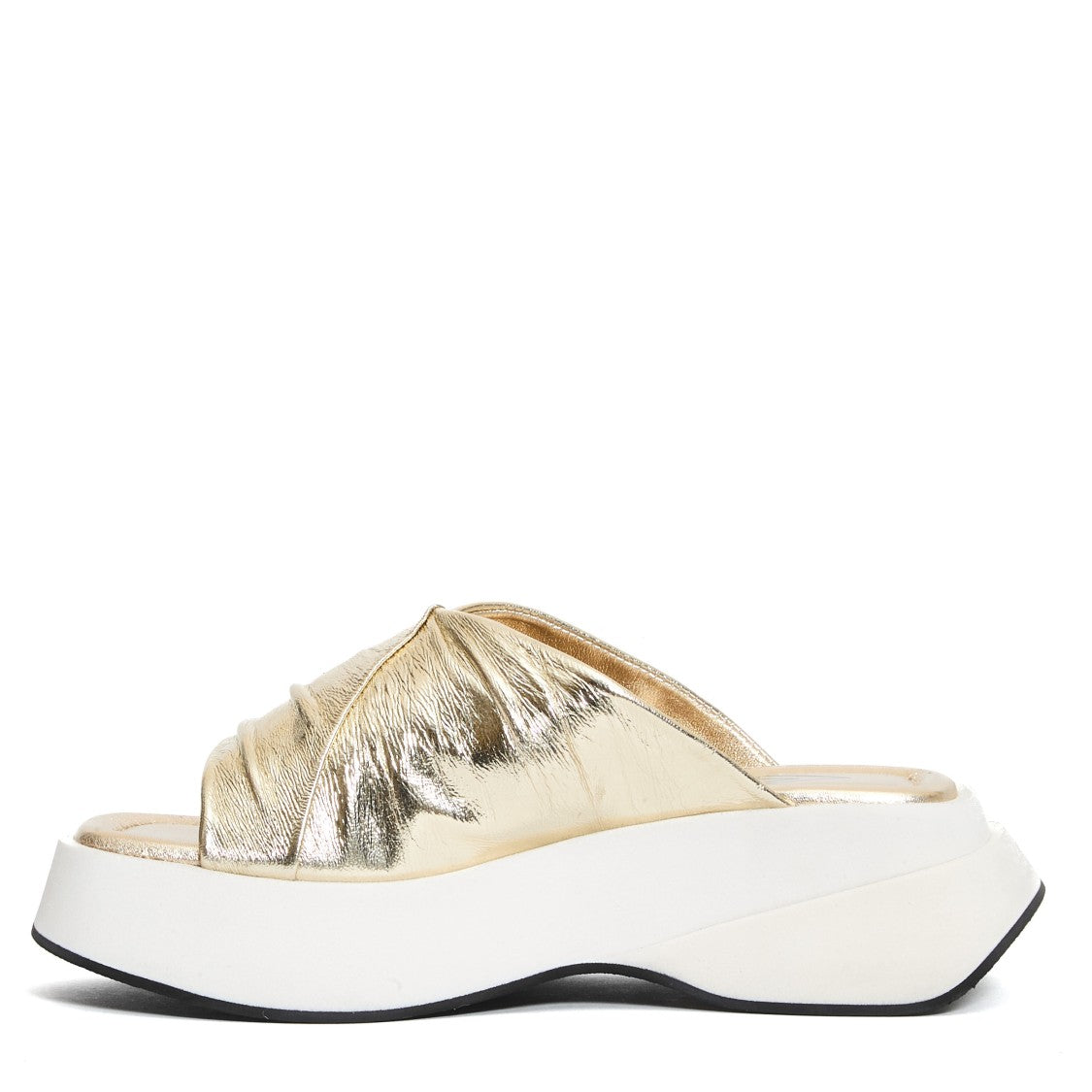 Elena Iachi Ciabatta Zeppa In Pelle Platino