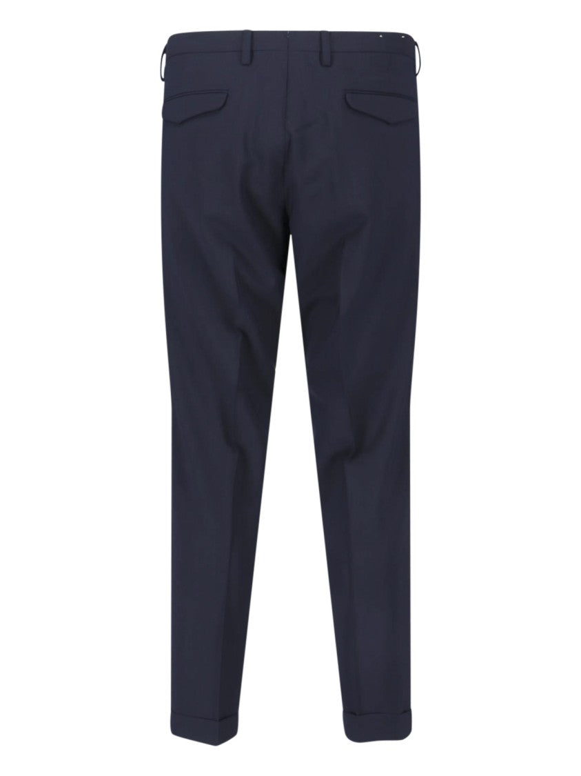 Briglia 1949 Navy Tailored Mid-Rise Virgin Wool Trousers