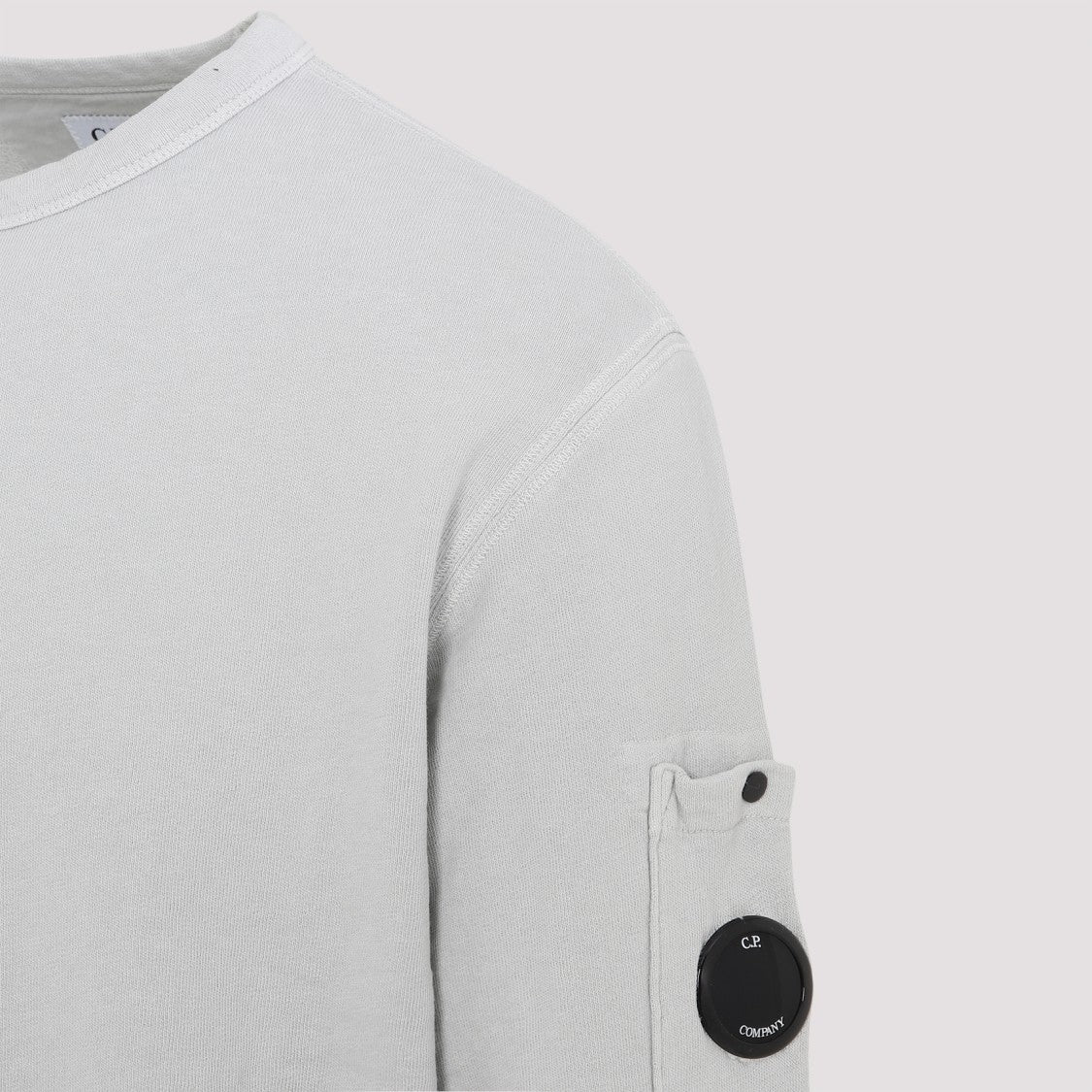 C.P. Company White Cotton Sweatshirt With Classic Crew Neckline